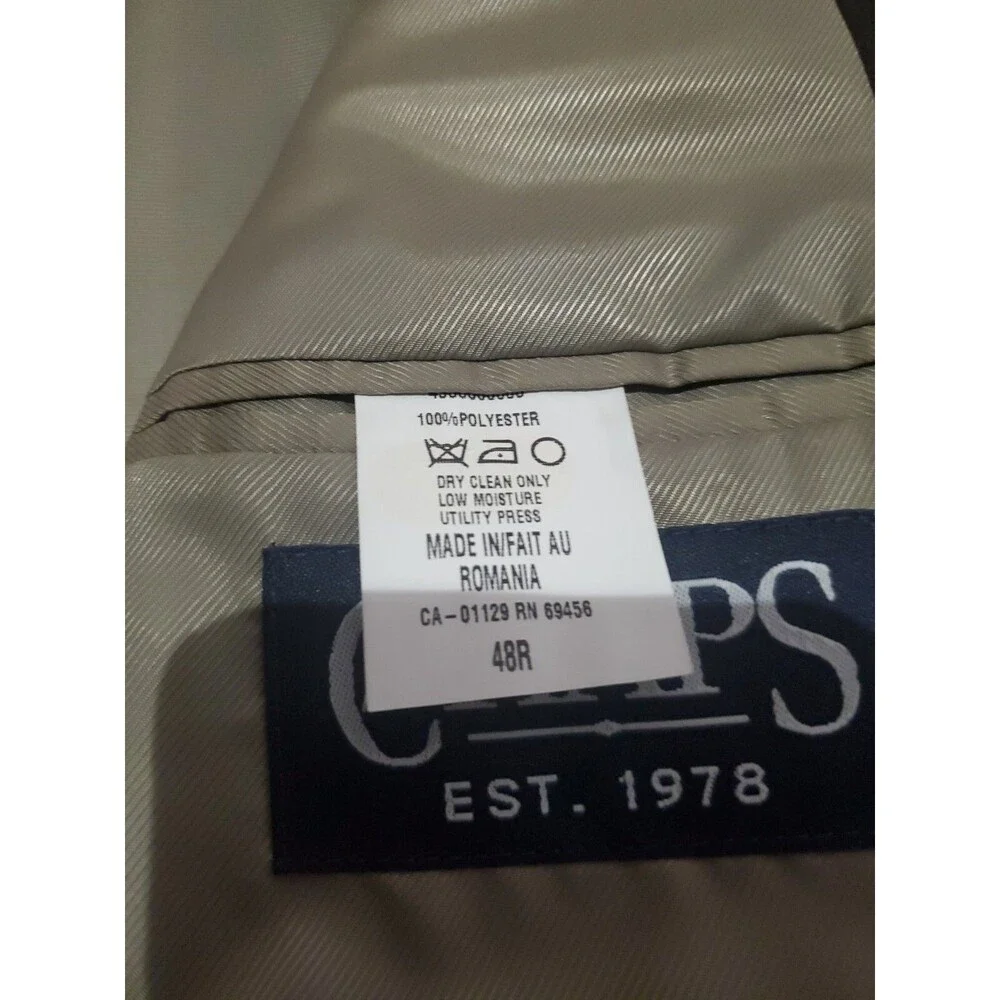 Chaps By Ralph Lauren Men's Suit Jacket Blazer 2 Button, Brown, 48R